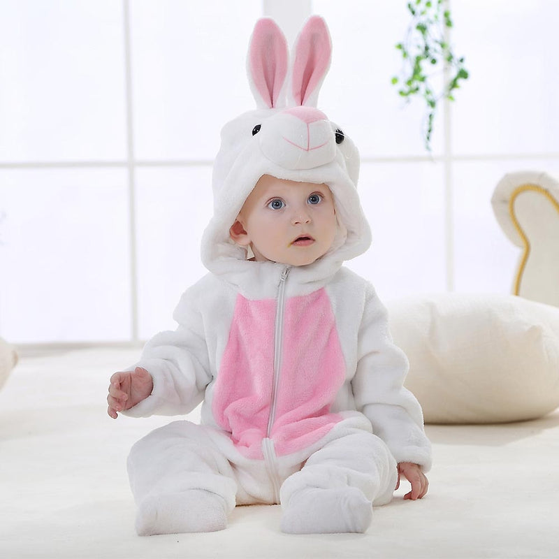 Macacão Inverno Bebê com Capuz Divertido Bichinhos