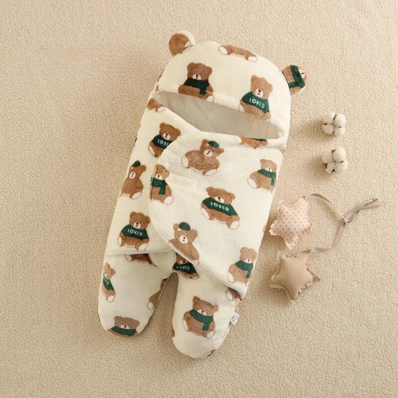 Saco de Dormir do Bebê Ursinho Estampado e Acolchoado